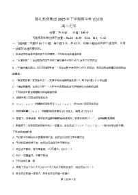 湖南省长沙市雅礼教育集团2025-2026学年高二上学期期中考试化学试题（Word版附解析）