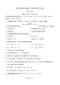 湖南省长沙市雅礼教育集团2025-2026学年高一上学期期中考试化学试题（Word版附解析）
