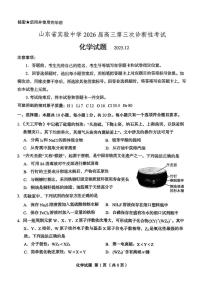 2025-2026学年山东省实验中学高三上学期12月化学试题及答案