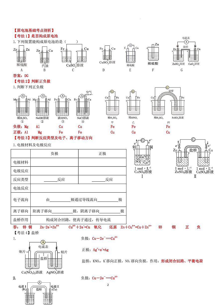 电化学总复习——基础(教师版)第2页