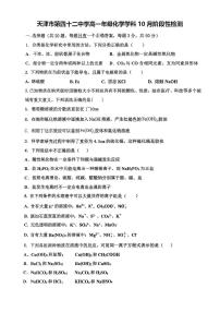 天津市第四十二中学2025-2026学年高一上学期10月第一次阶段性检测化学试卷（月考）