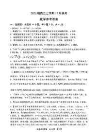 2025-2026学年河南高三上学期12月化学试题及答案