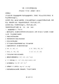 四川省内江市第一中学2025-2026学年高一上学期期中考试化学试卷（Word版含解析）