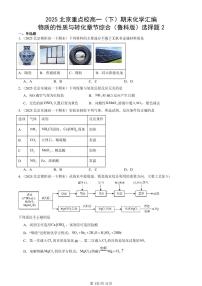 2025北京重点校高一(下)期末化学汇编:物质的性质与转化章节综合(鲁科版)选择题2