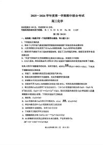 天津东丽中学百中咸水沽一中2025-2026学年高三上学期期中联考化学试卷