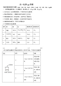 吉林省通化市梅河口市第五中学2025-2026学年高一上学期12月月考化学试题