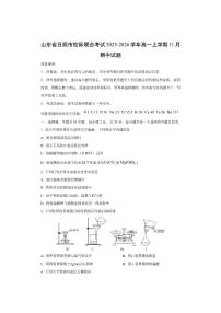 山东省日照市校际联合考试2025-2026学年高一上学期11月期中化学试卷（学生版）