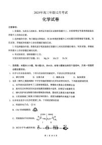 湖北云学联盟2026届高三上学期12月联考化学试卷+答案