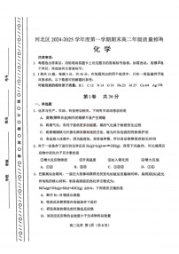 天津市河北区2024-2025学年高二上学期1月期末考试 化学试题