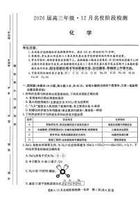 安徽省耀正优+2026届高三年级上学期12月名校阶段检测联考化学试卷（含答案）