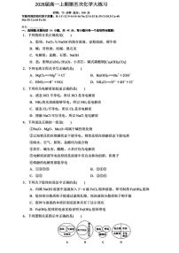陕西省咸阳市永寿县中学2025-2026学年高一上学期第五次大练习 化学试题（月考）