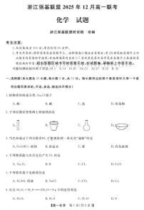 化学--浙江强基联盟2025年12月高一联考试卷