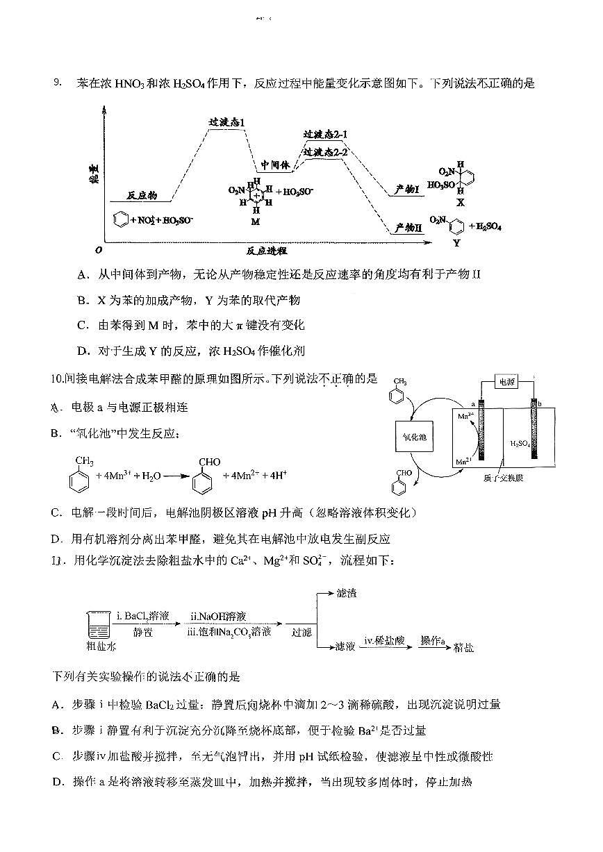 2025北京清华附朝阳学校高三上12月月考化学试卷第3页