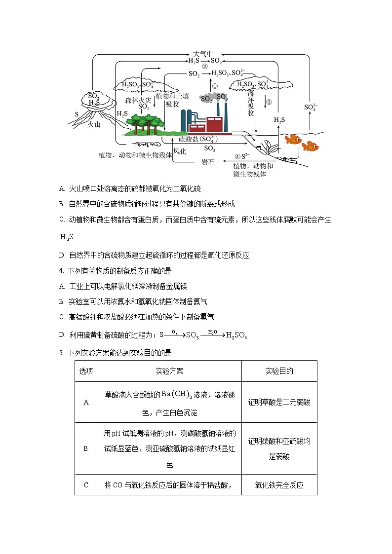 河北省邯郸市2026届高三上学期11月阶段检测化学试卷(学生版)第2页