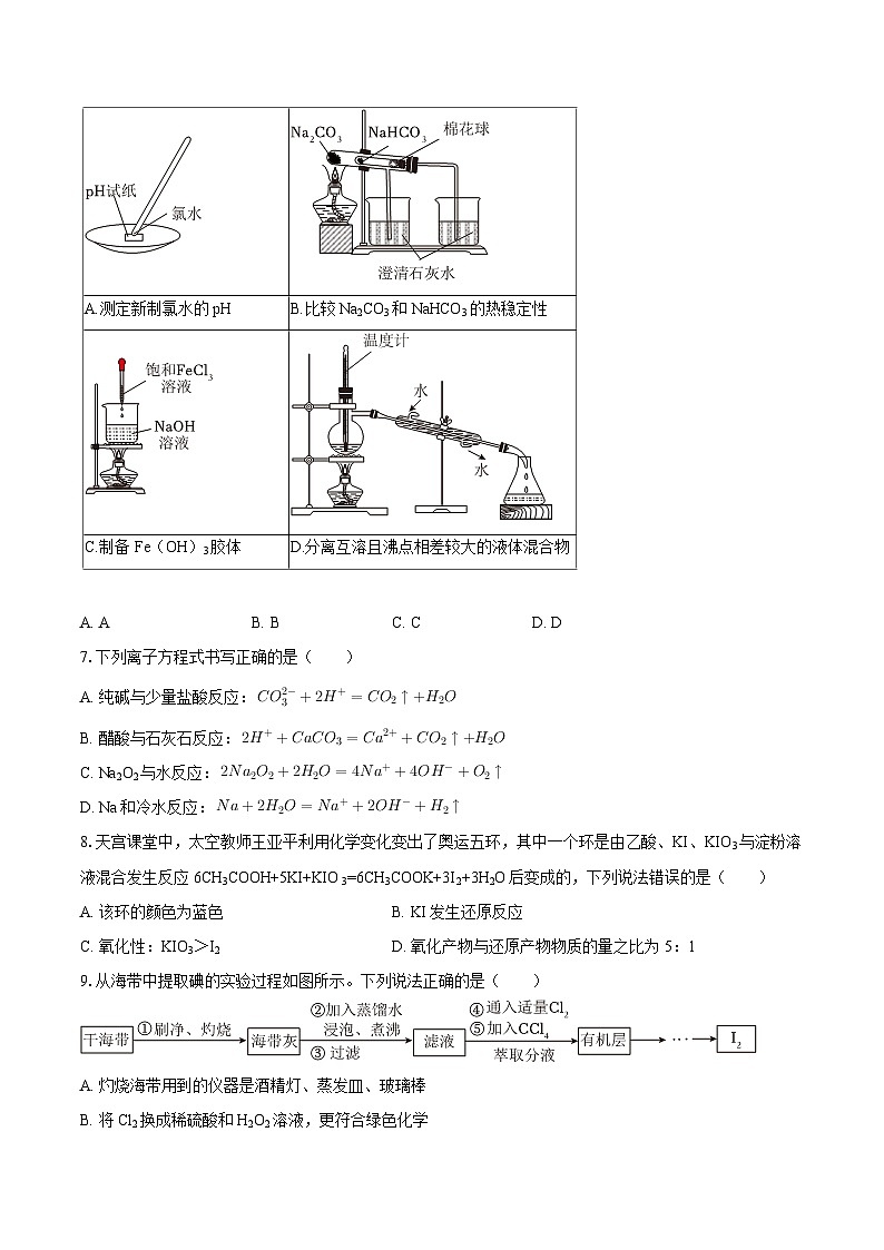 2024-2025学年福建省漳州市高一(上)期末化学试卷-自定义类型第2页