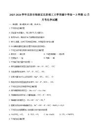 2025-2026学年北京市海淀区北京理工大学附属中学高一上学期12月月考化学试题-自定义类型