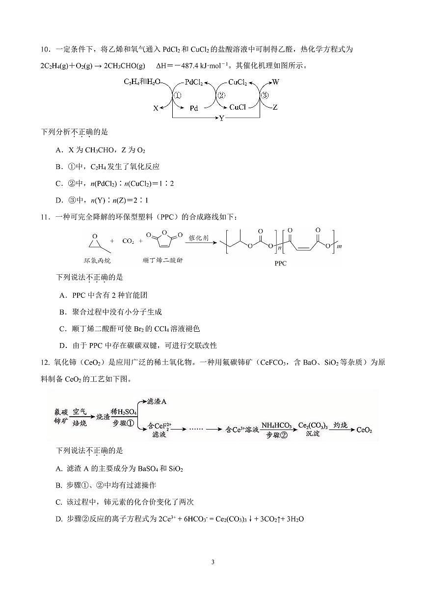 2025北京交大附中高三(上)12月月考化学试卷(教师版)第3页