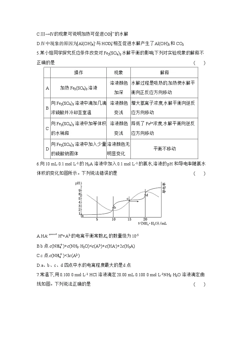 高二化学(人教版选择性必修一)试题周末作业第8周盐类的水解(Word版附解析)第2页
