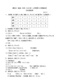 河南省濮阳市第一高级中学2025-2026学年高一上学期12月月考化学试题（含答案）