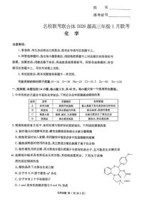 湖南省名校联考联合体2025-2026学年高三上学期1月期末联考化学试卷（含答案）