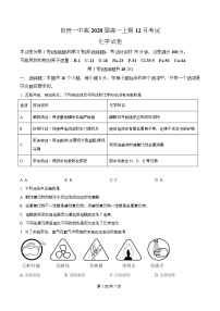 四川省自贡市第一中学2025-2026学年高一上学期12月月考化学试题（Word版附解析）