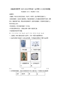 2025-2026学年河南省洛阳市高一上学期12月月考化学试卷（学生版）