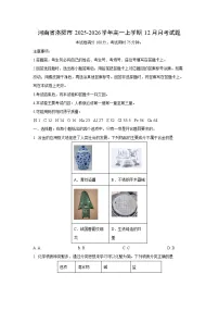 2025-2026学年河南省洛阳市高一上学期12月月考化学试卷（学生版）