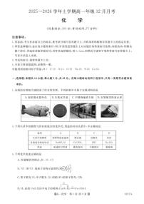 2025~2026 学年上学期高一年级12月月考化学试卷及答案