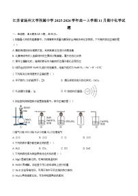 江苏省扬州大学附属中学2025-2026学年高一上学期11月期中化学试题-自定义类型