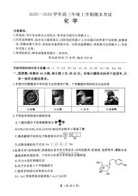 2025——2026 学年高三年级上学期化学期末考试试题无答案