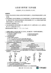 2025-2026学年山东省大联考高三上学期12月月考化学试题（有答案）