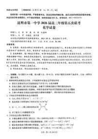 昆明市第一中学2026届高三上学期（12月）第五次联考化学试题（含答案）