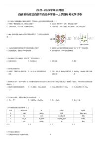 2025~2026学年10月陕西西安新城区西安市西光中学高一上学期月考化学试卷（有答案解析）
