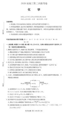 湖南长沙市联考2026届高三上学期1月月考化学试题（含答案）