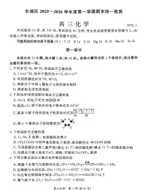 北京市东城区2025-2026学年高三上学期期末化学试题