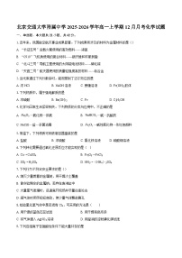 北京交通大学附属中学2025-2026学年高一上学期12月月考化学试题-自定义类型