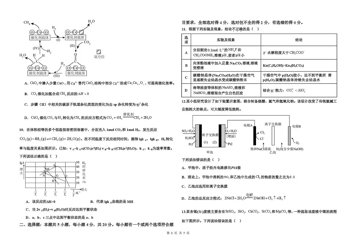 山东省德州市校级联考2025-2026学年高三上学期期末化学试题第2页