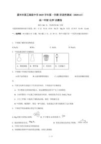 浙江省嘉兴市第五高级中学2025-2026学年高一上册12月月考化学试卷（含答案）