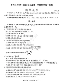 2026北京东城高三(上)期末化学试卷