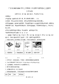 广东省上进联考2025-2026学年高二上学期期中调研测试化学试卷（Word版附解析）