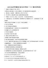 2025-2026学年黑龙江省大庆中学高一（上）期末化学试卷-自定义类型