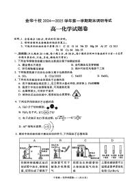 浙江省金华十校2024-2025学年高一上学期期末调研考试化学试卷（无答案）