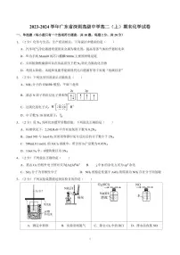2023-2024学年深圳市高级中学高二(上)期末化学试卷及答案