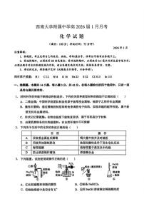2025-2026学年重庆市西南大学附属中学上学期高三1月月考化学试卷(含答案)