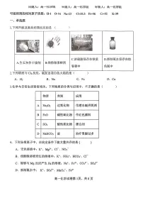 2026北京理工大附中高一（上）期末化学试卷 无答案