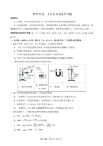 山东省济宁市第一中学2024-2025学年高一下学期3月月考化学试题（无答案）