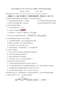 2025-2026学年四川省成都七中上学期高一期末考试化学试题（含答案）