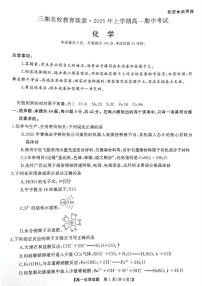 湖南省三湘名校教育联盟2024-2025学年高一下学期期中考试化学试卷（无答案）