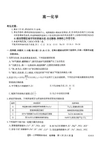 湖南省怀化市重点高中2025-2026学年高一上学期1月期末模拟考试 化学(含答案)