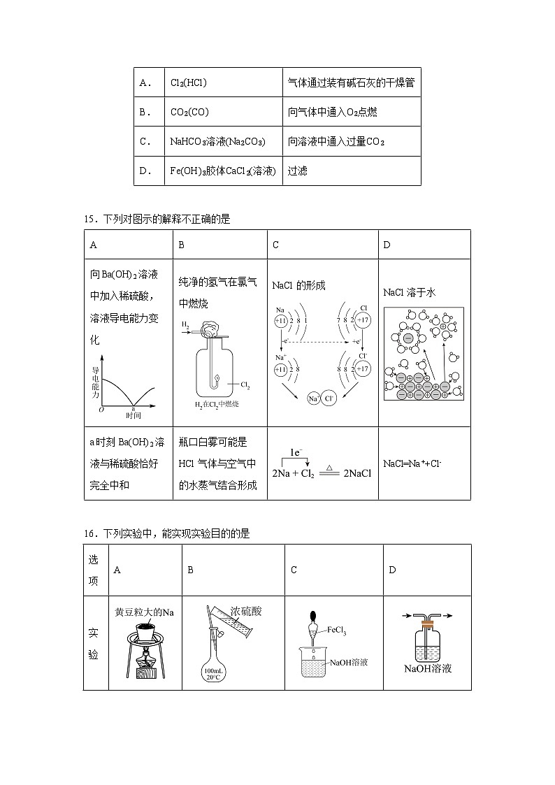2024-2025学年河北省衡水市武强中学高一上学期期末考试化学试卷(学生版)第3页